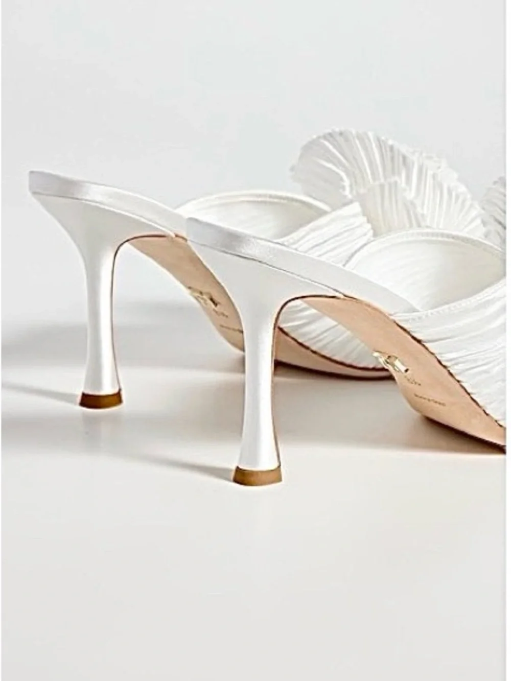 NWT Badgley Mischka Blythe Rosette Satin Slides, 7